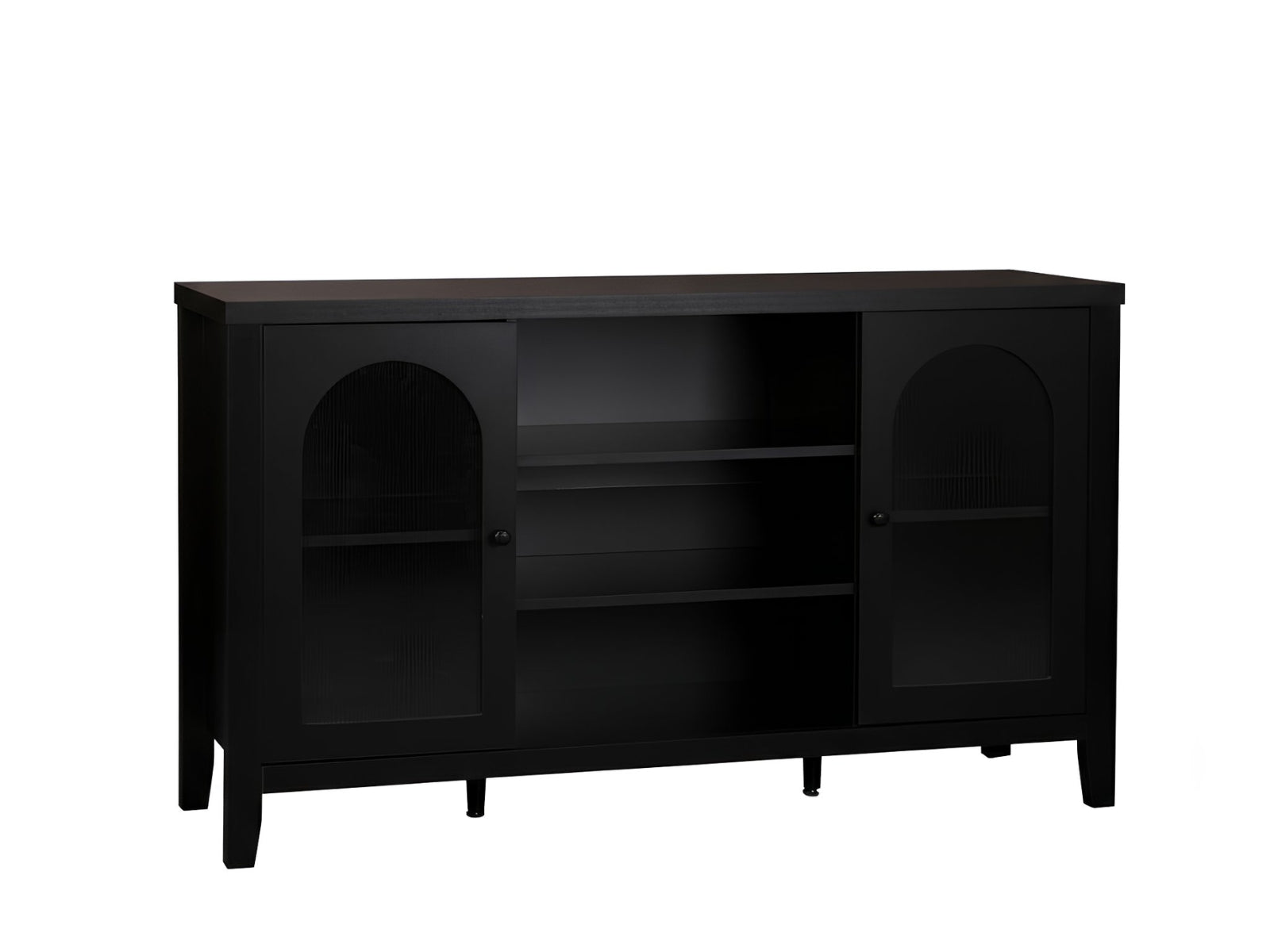 Cambre Black Sideboard with Glass Door - 120 cm
