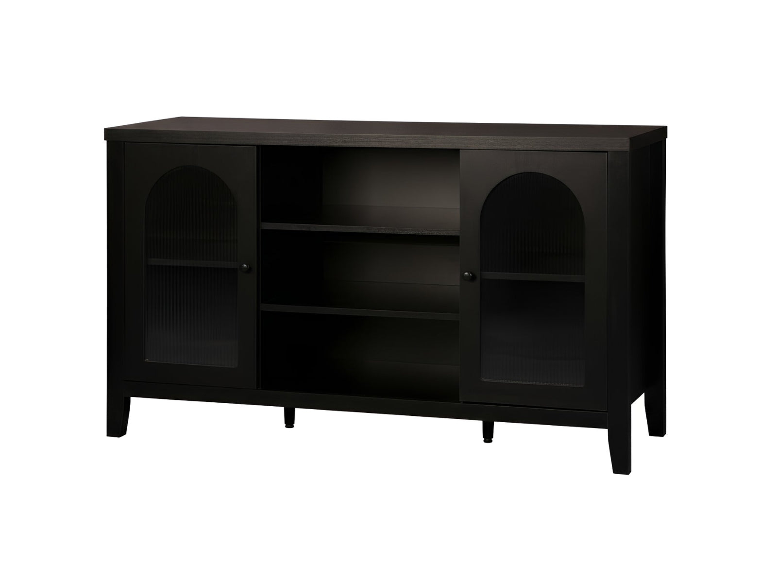Cambre Black Sideboard with Glass Door - 120 cm