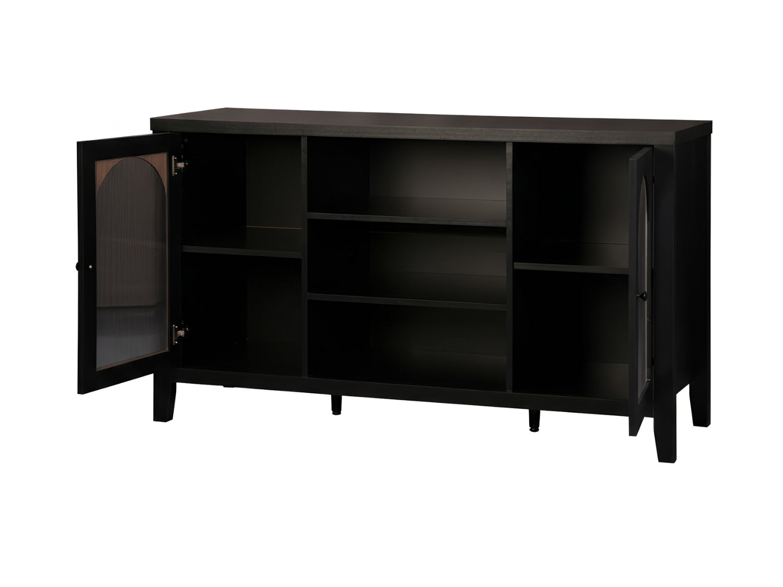 Cambre Black Sideboard with Glass Door - 120 cm