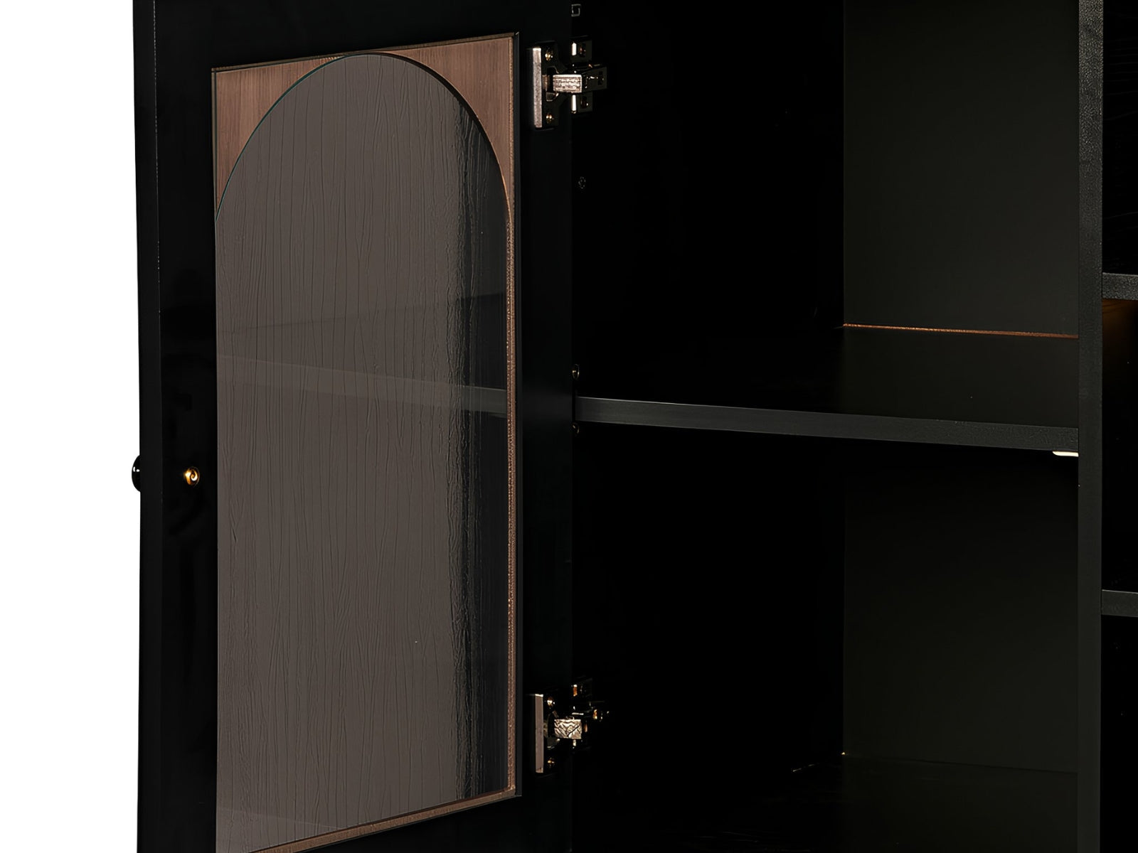 Cambre Black Sideboard with Glass Door - 120 cm