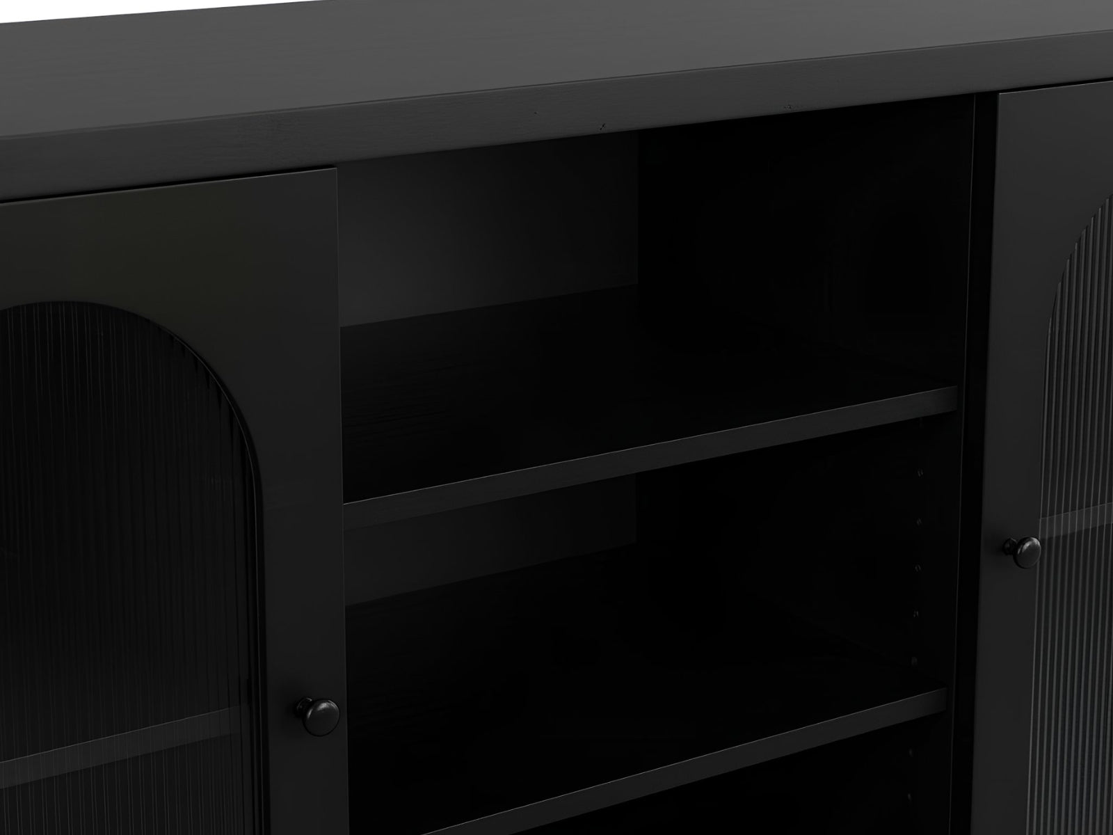Cambre Black Sideboard with Glass Door - 120 cm