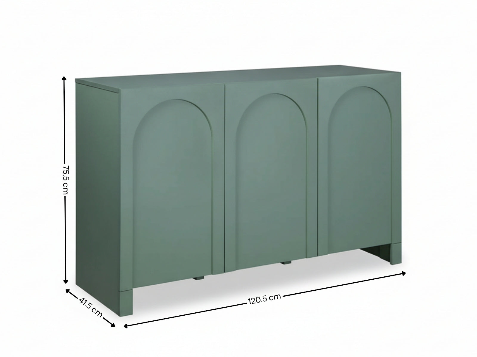 Cambre Green 3-Door Sideboard - 120 cm