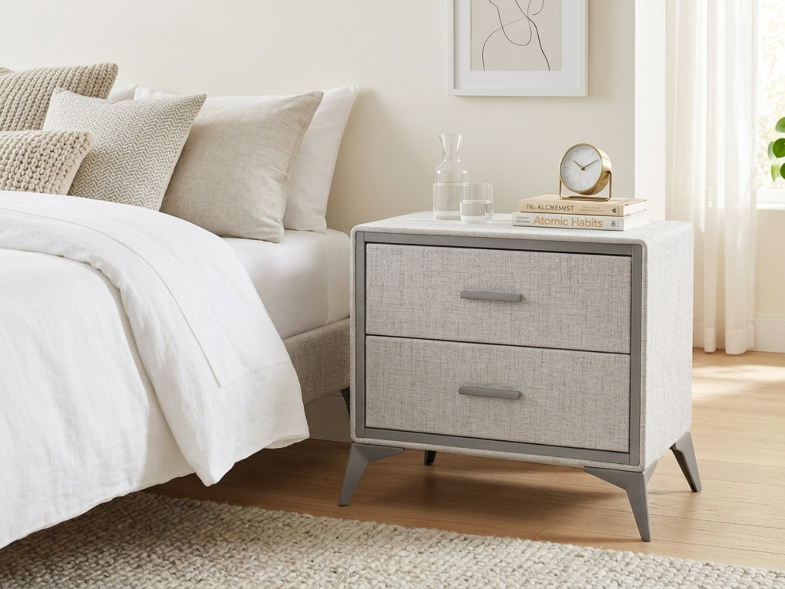 Delani Bedside Table - Grey