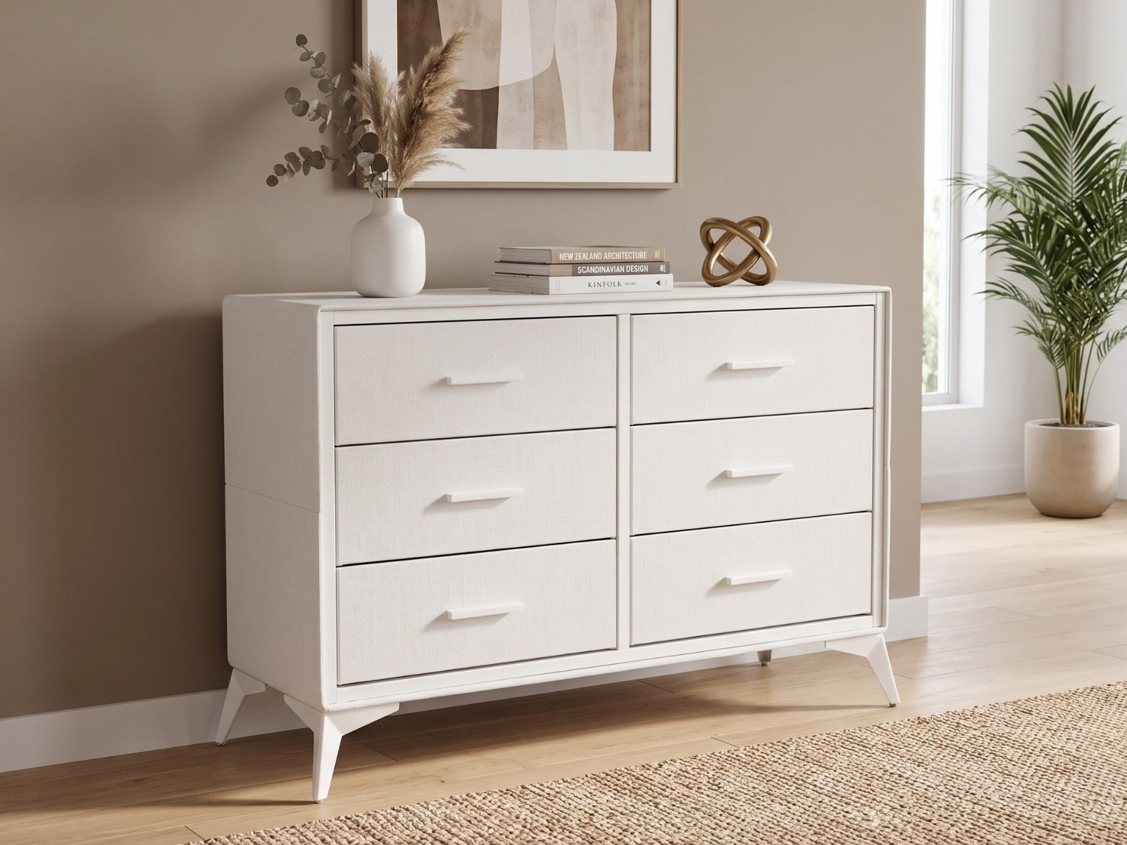 Delani 6-Drawer Lowboy - Cream