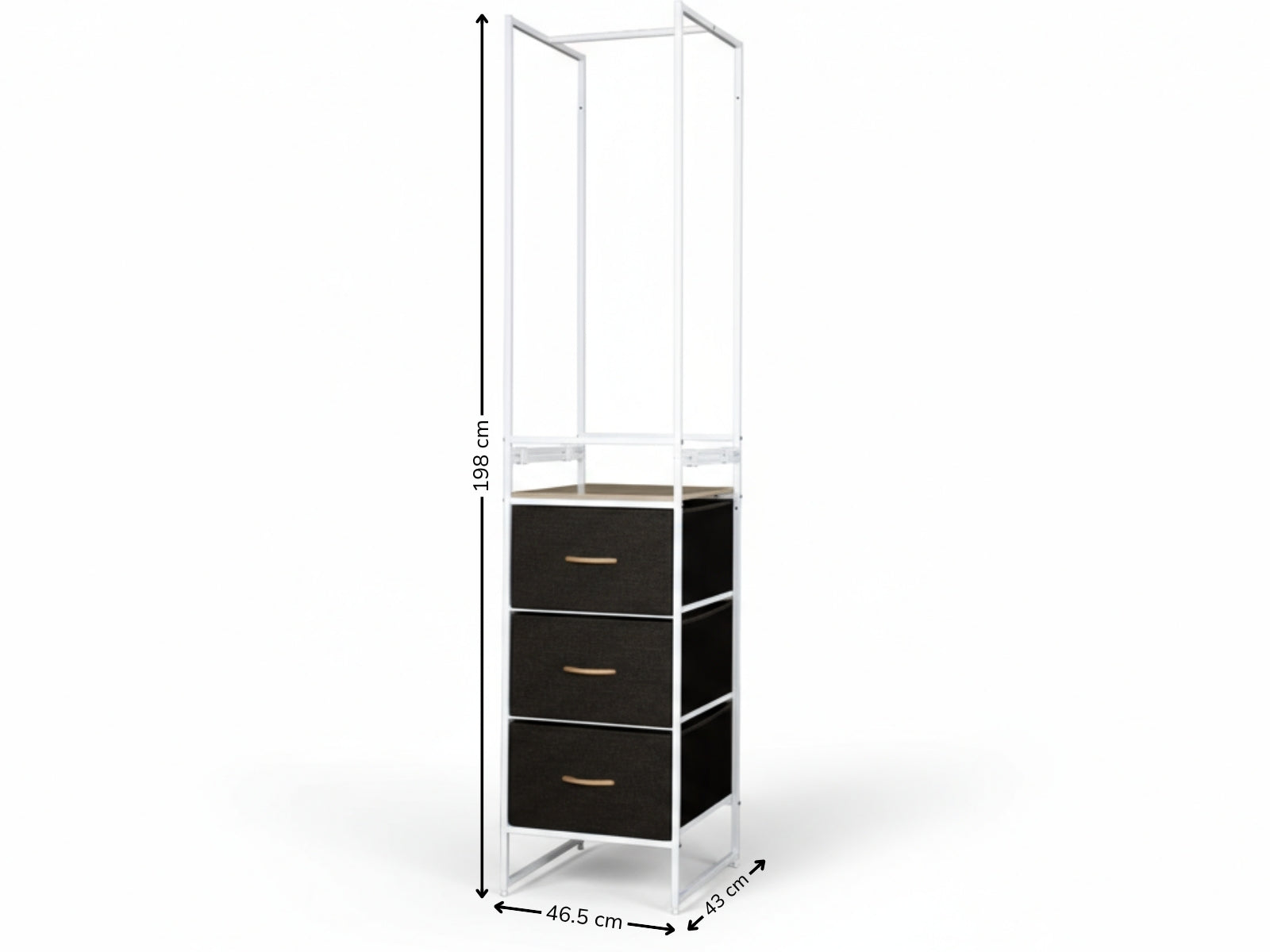 Delani Open Wardrobe with 3 Drawers