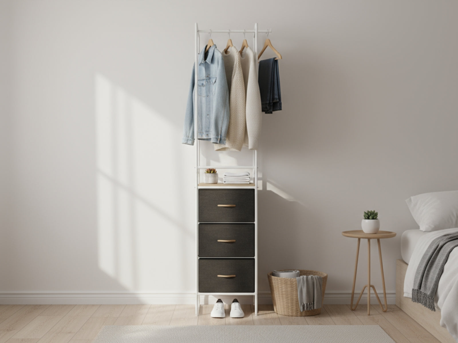 Delani Open Wardrobe with 3 Drawers