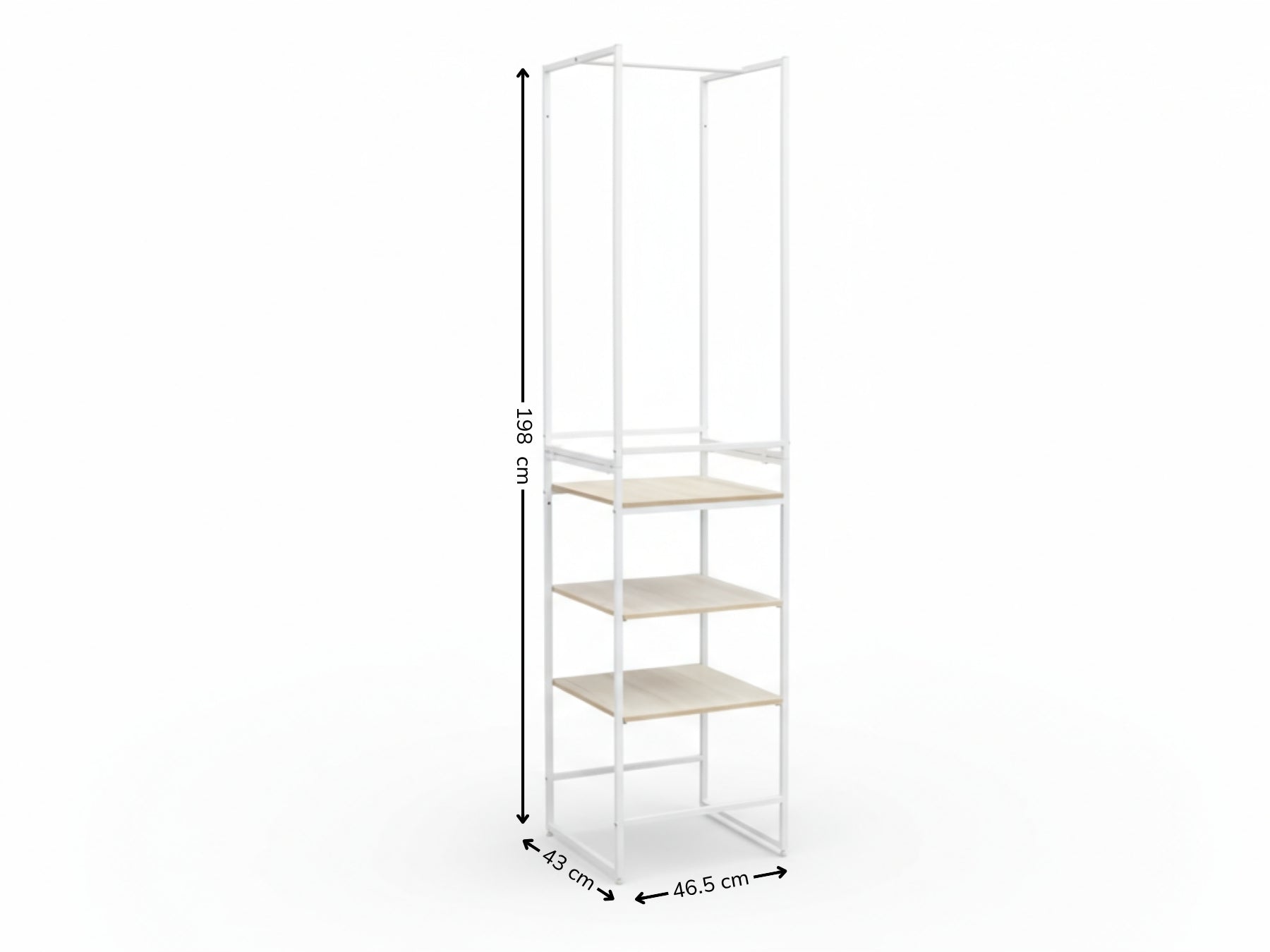 Delani Open Wardrobe with Shelves
