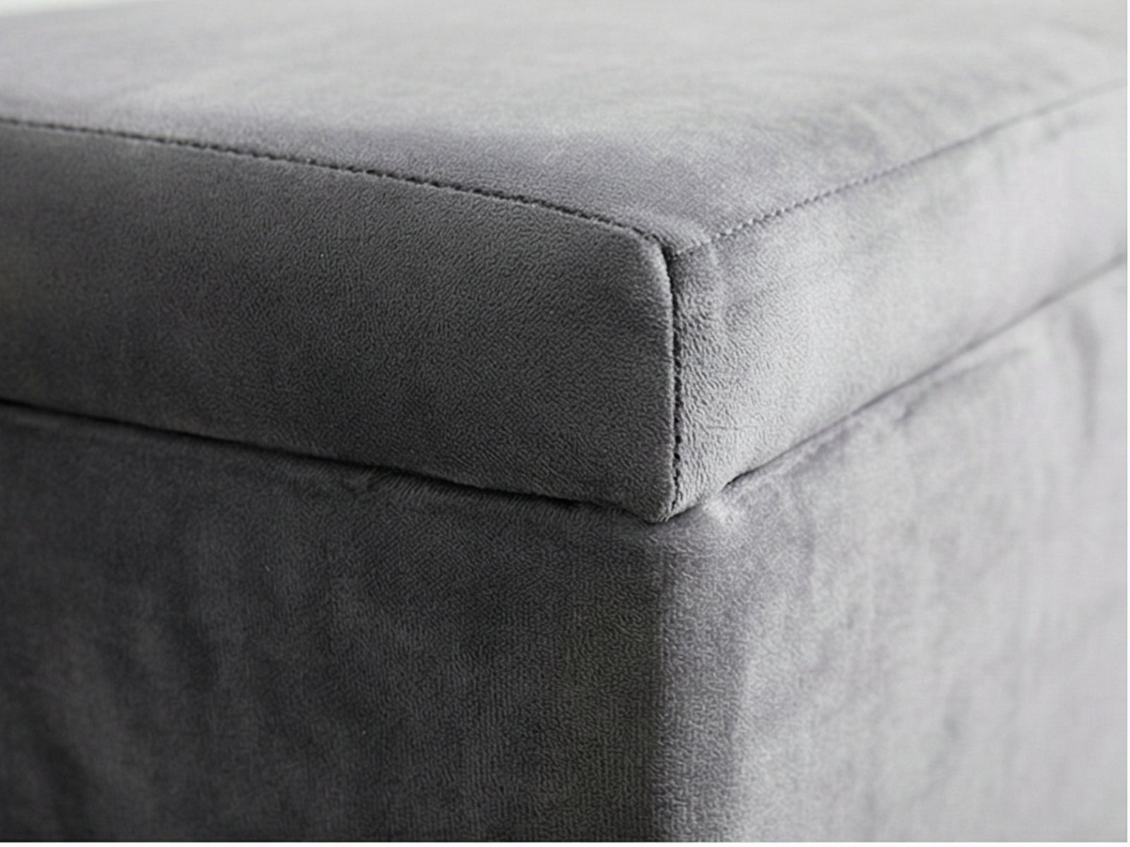 Delani Velvet Ottoman Bench With Storage - Charcoal