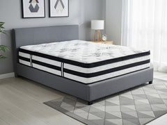 Bass Storage Bed Frame Grey & Euro Top Mattress K34 - Double