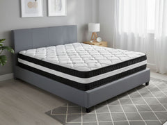 Bass Storage Bed Frame Grey & Euro Top Mattress L30 - Double