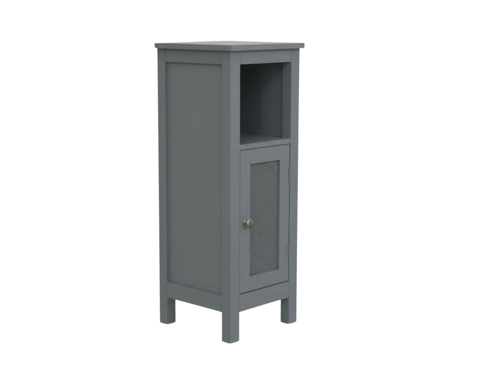 1-Door Rattan Storage Cabinet - Grey