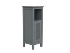 1-Door Rattan Storage Cabinet - Grey