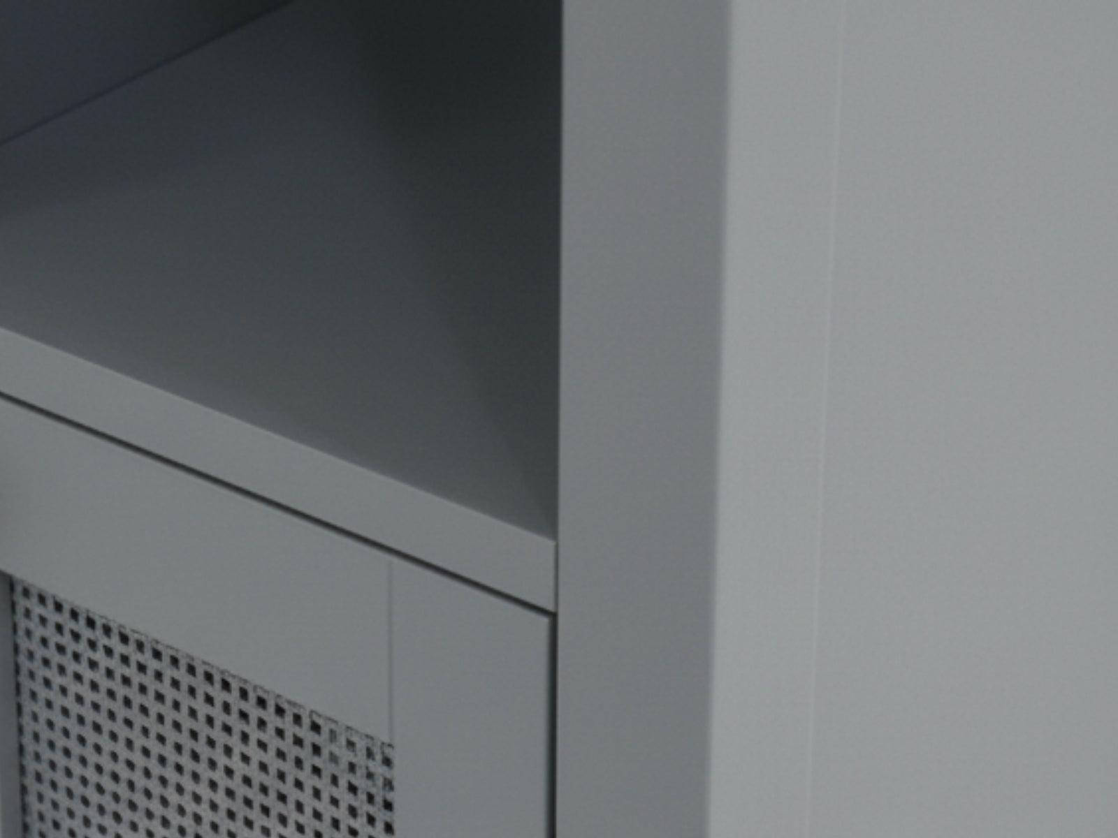 1-Door Rattan Storage Cabinet - Grey