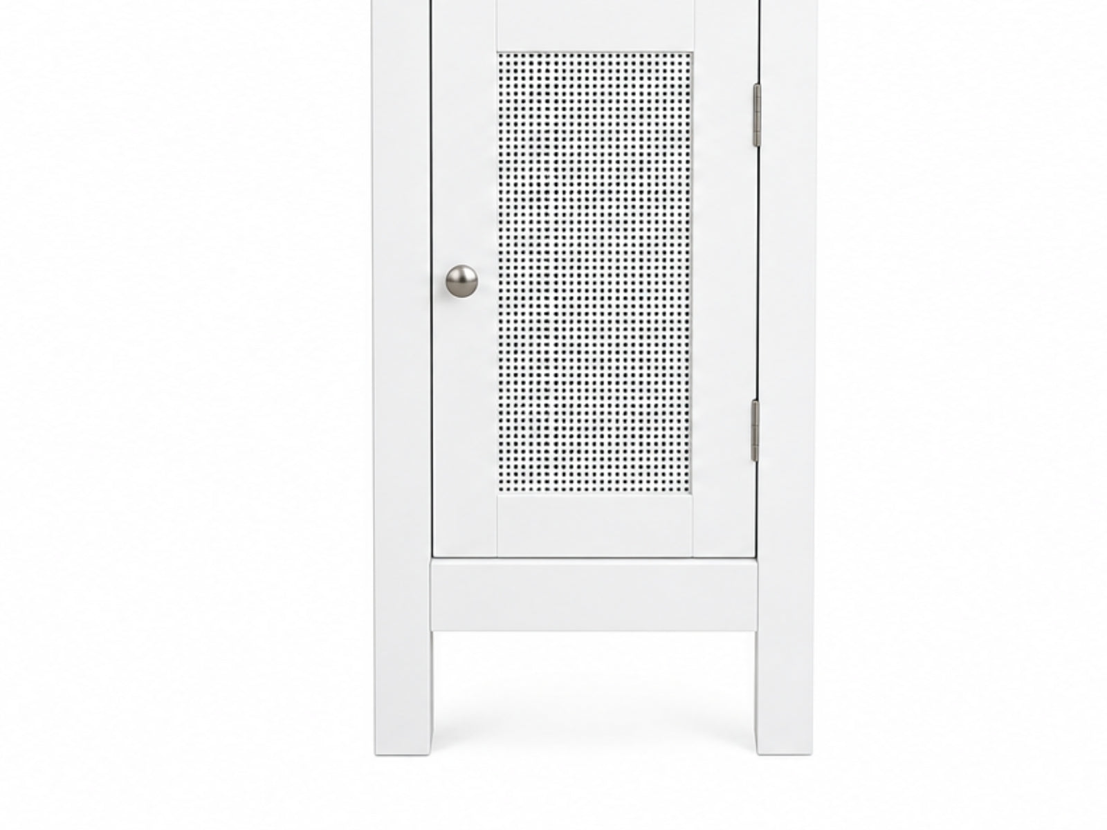 1-Door Rattan Storage Cabinet - White