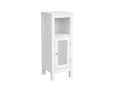 1-Door Rattan Storage Cabinet - White