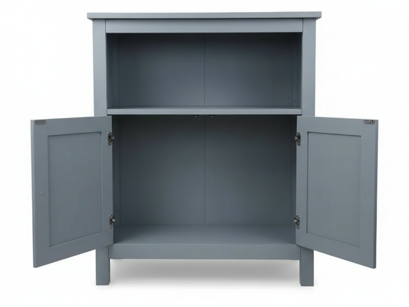2-Door Rattan Storage Cabinet - Grey