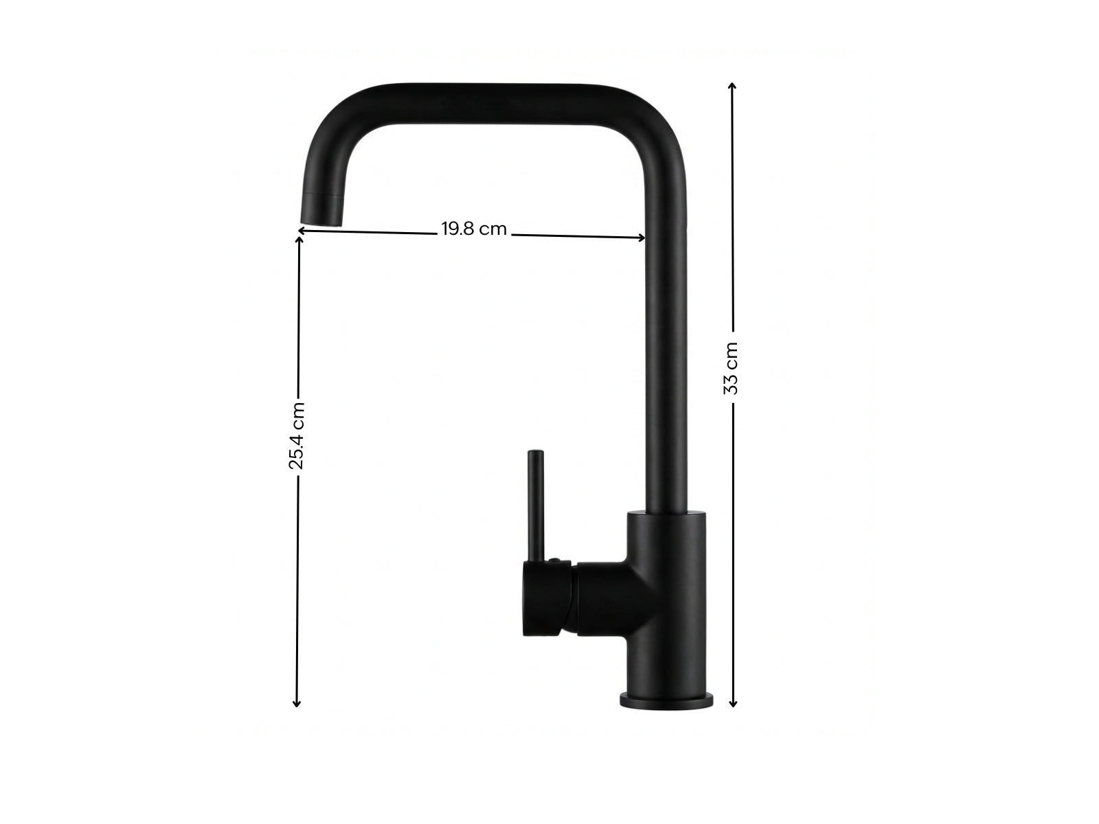 Black Kitchen Faucet - Square