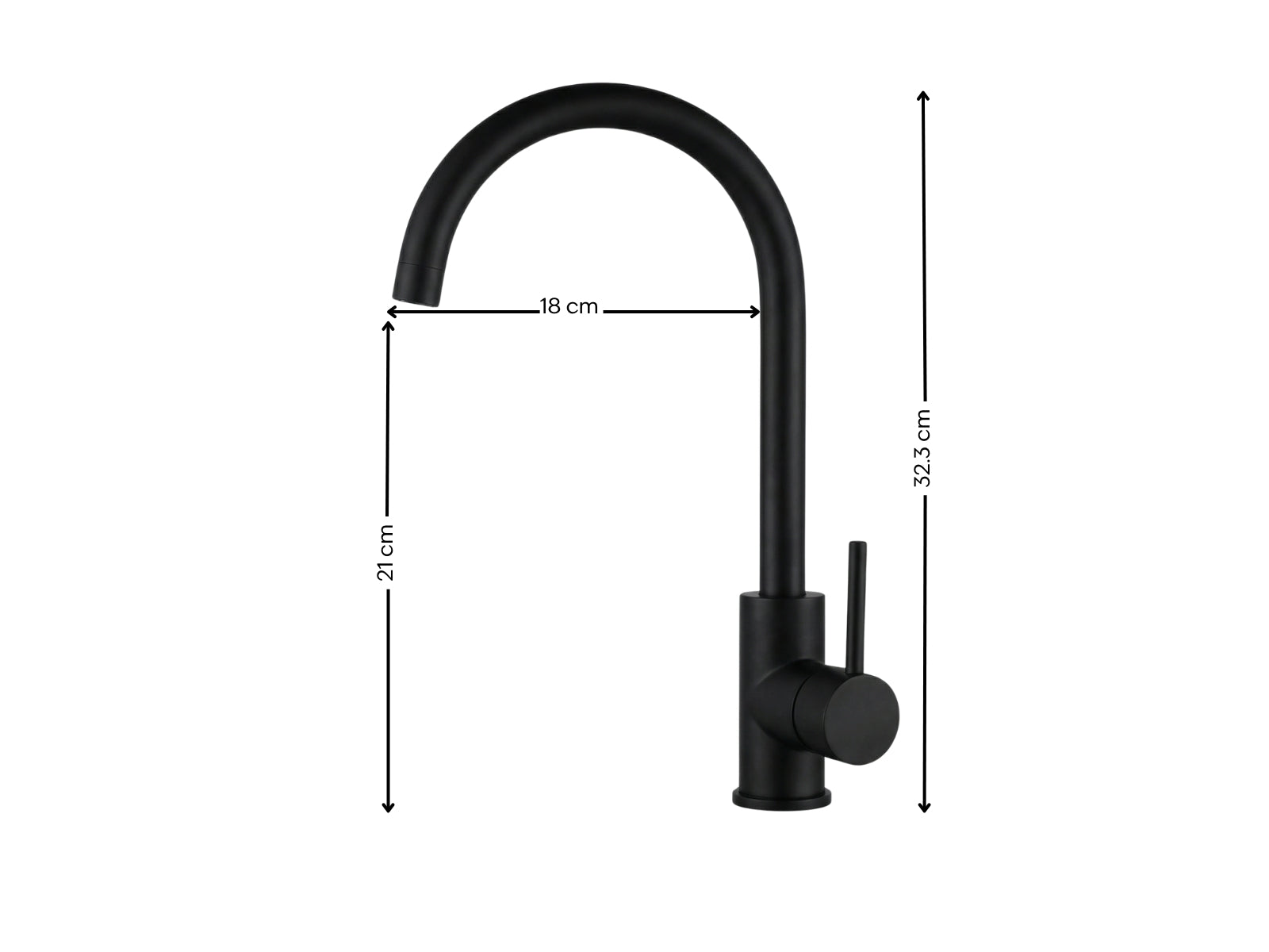 Black Kitchen Faucet - Gooseneck