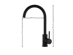 Black Kitchen Faucet - Gooseneck