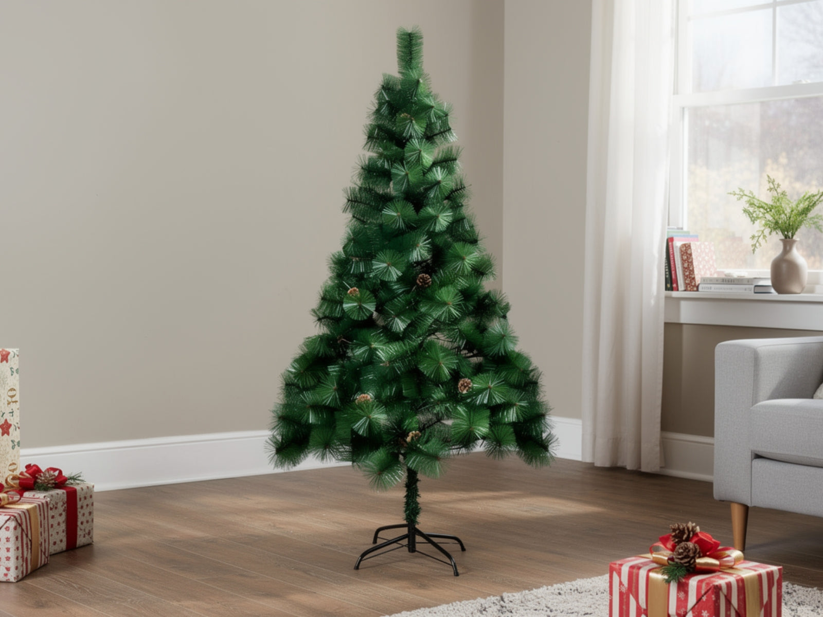 Christmas Tree with LED Lights - 6Ft/180 cm