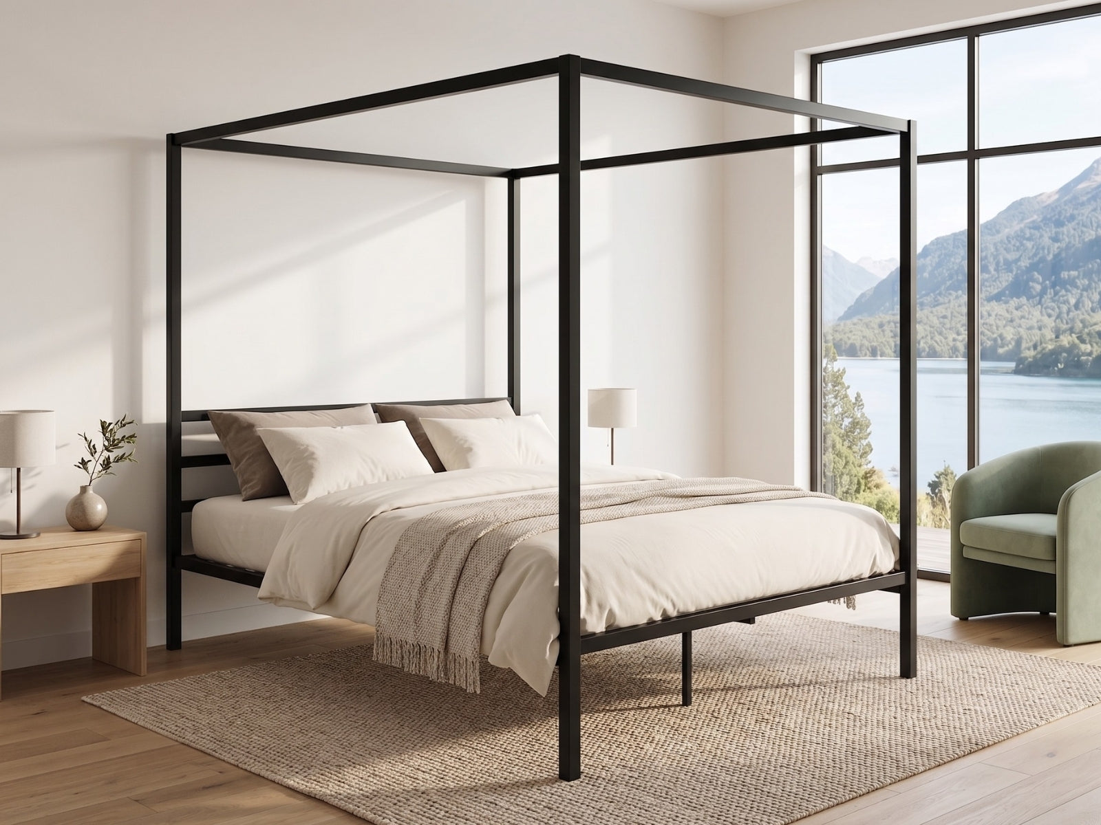 Canopy Bed Frame Black - Queen