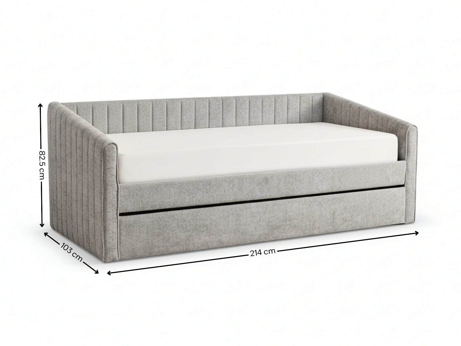 Ainsley Velvet Pull Out Day Bed - Grey