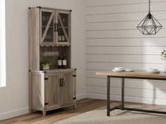 4-Door Wine Cabinet - Grey Wash