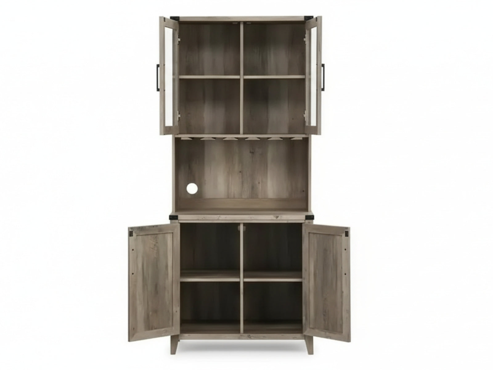 4-Door Wine Cabinet - Grey Wash
