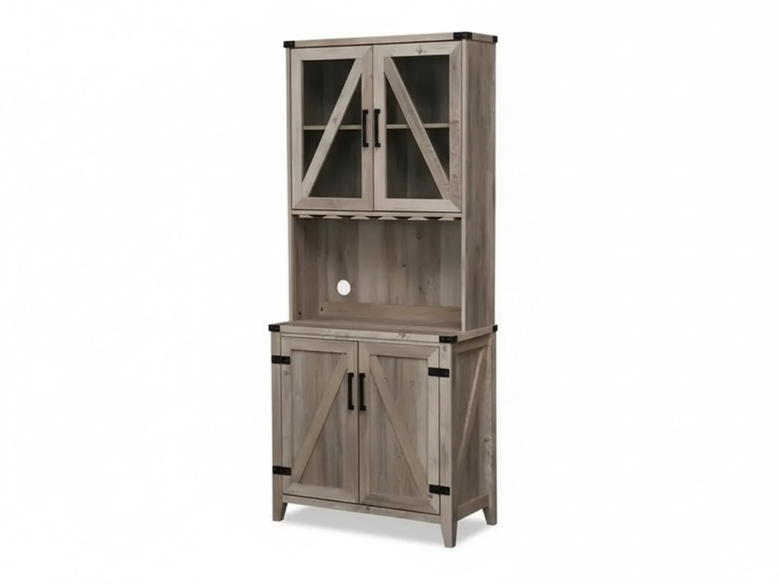 4-Door Wine Cabinet - Grey Wash