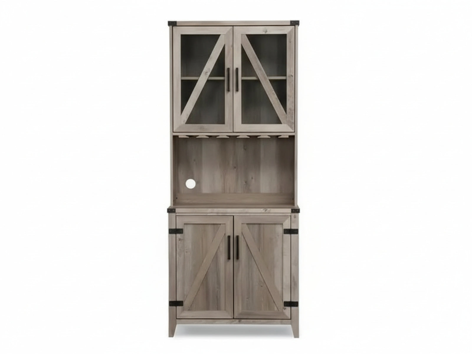 4-Door Wine Cabinet - Grey Wash