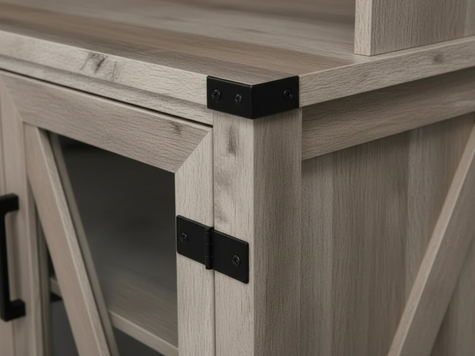 4-Door Wine Cabinet - Grey Wash