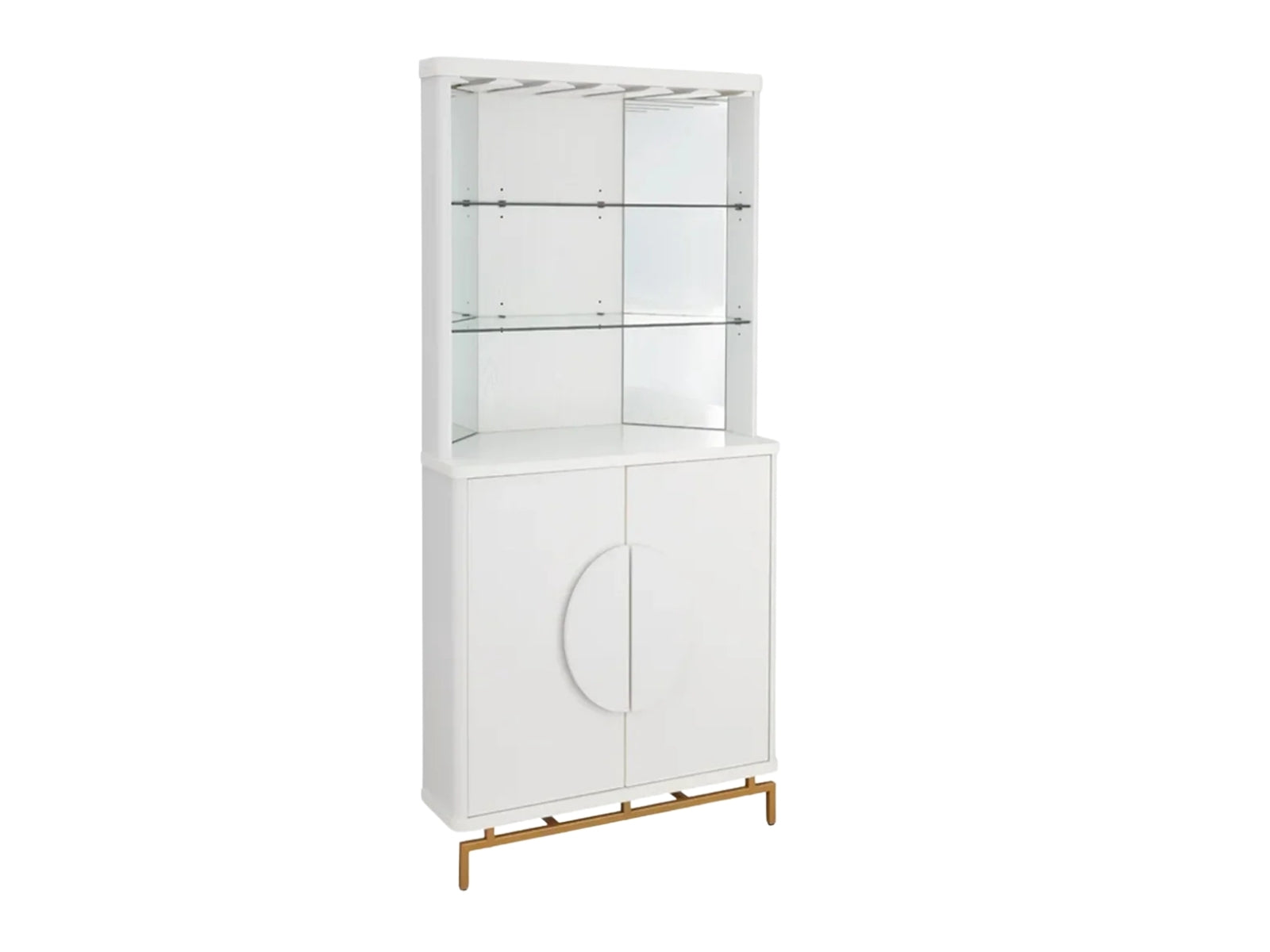 2-Door Corner Wine Cabinet - White
