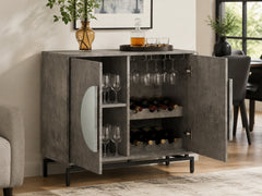 2-Door Wine Cabinet - Grey
