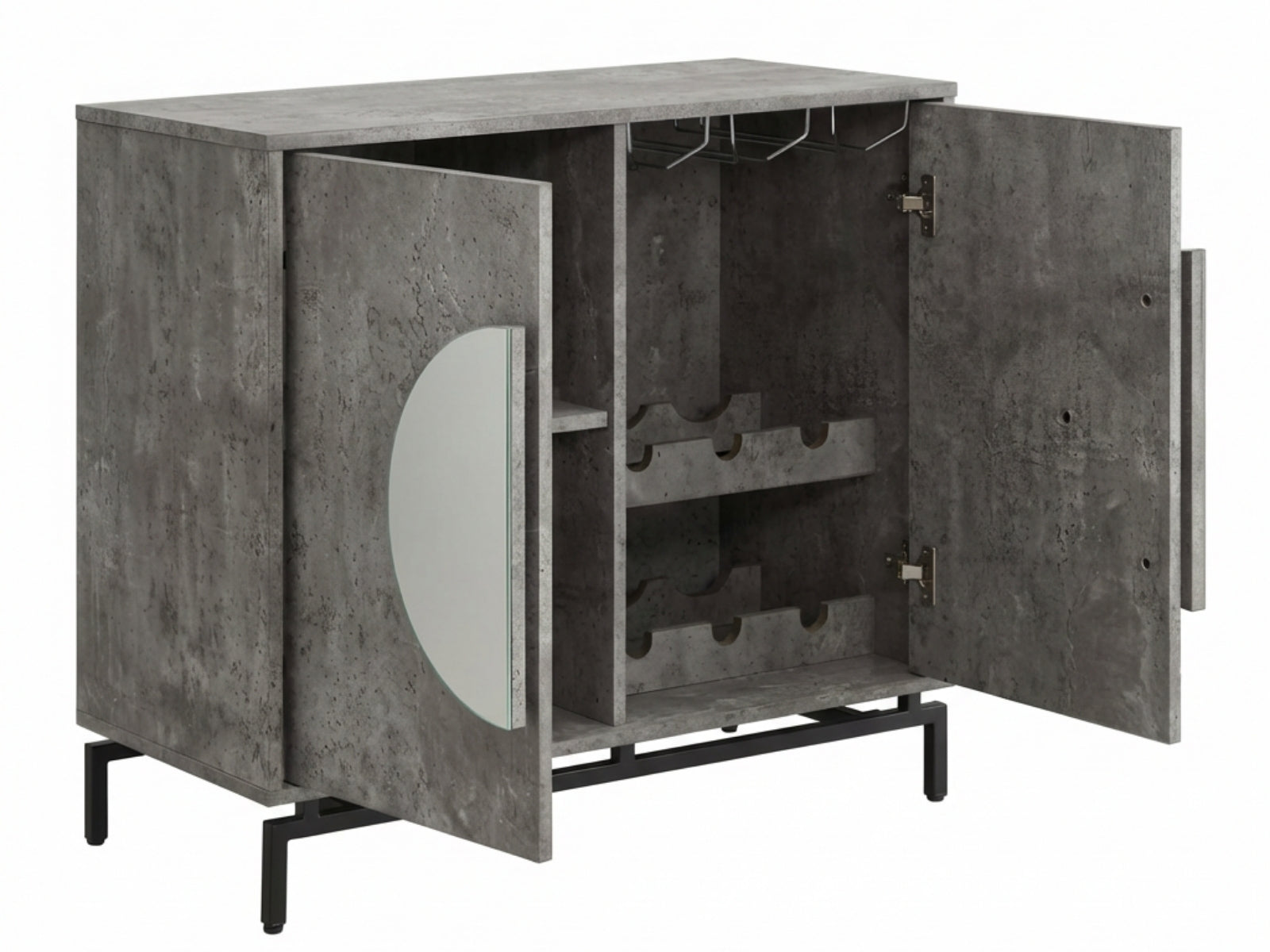2-Door Wine Cabinet - Grey