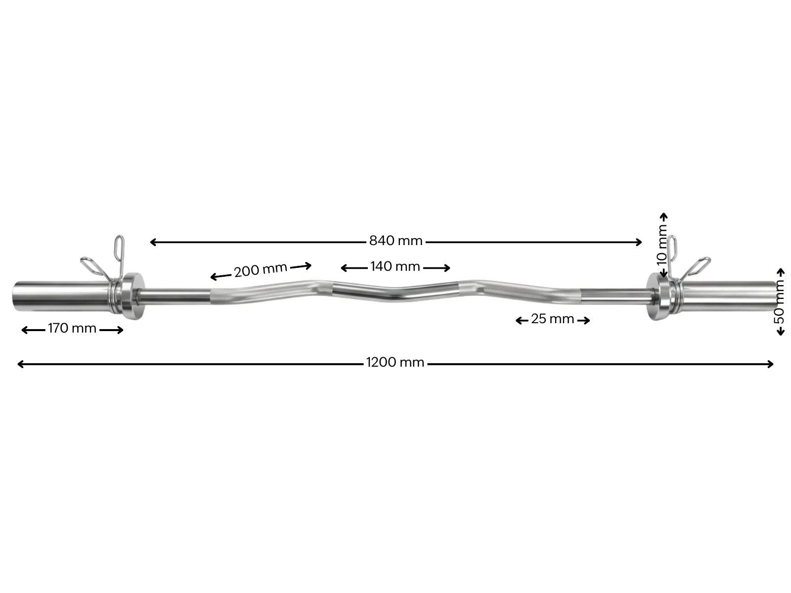 1.2m Olympic Curl Bar x1