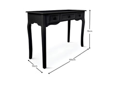 3-Drawer Console Table - Black