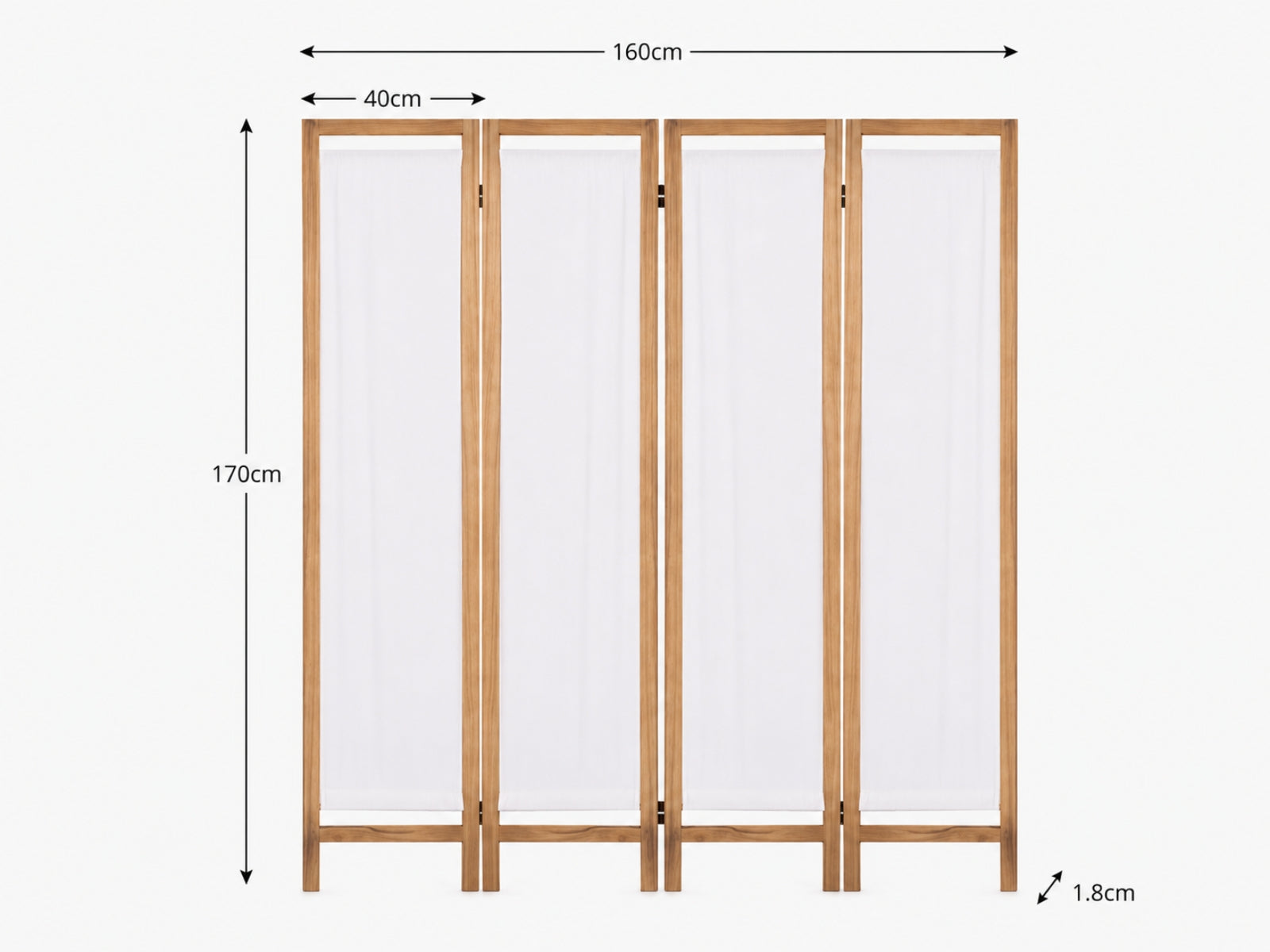 4-Panel Room Divider D S1 - Brown