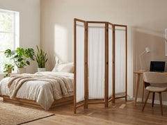 4-Panel Room Divider D S1 - Brown