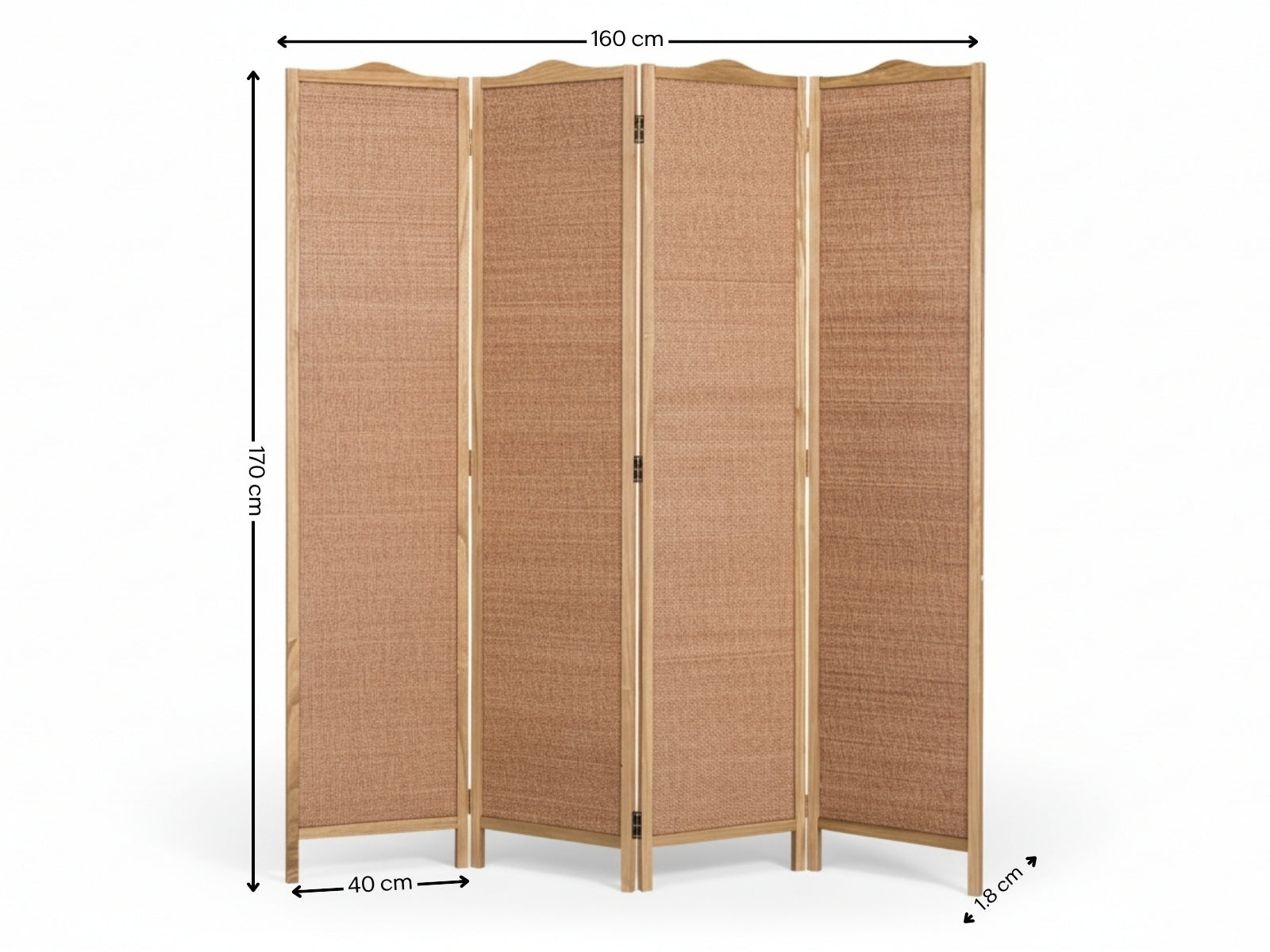4-Panel Room Divider D S2 - Brown
