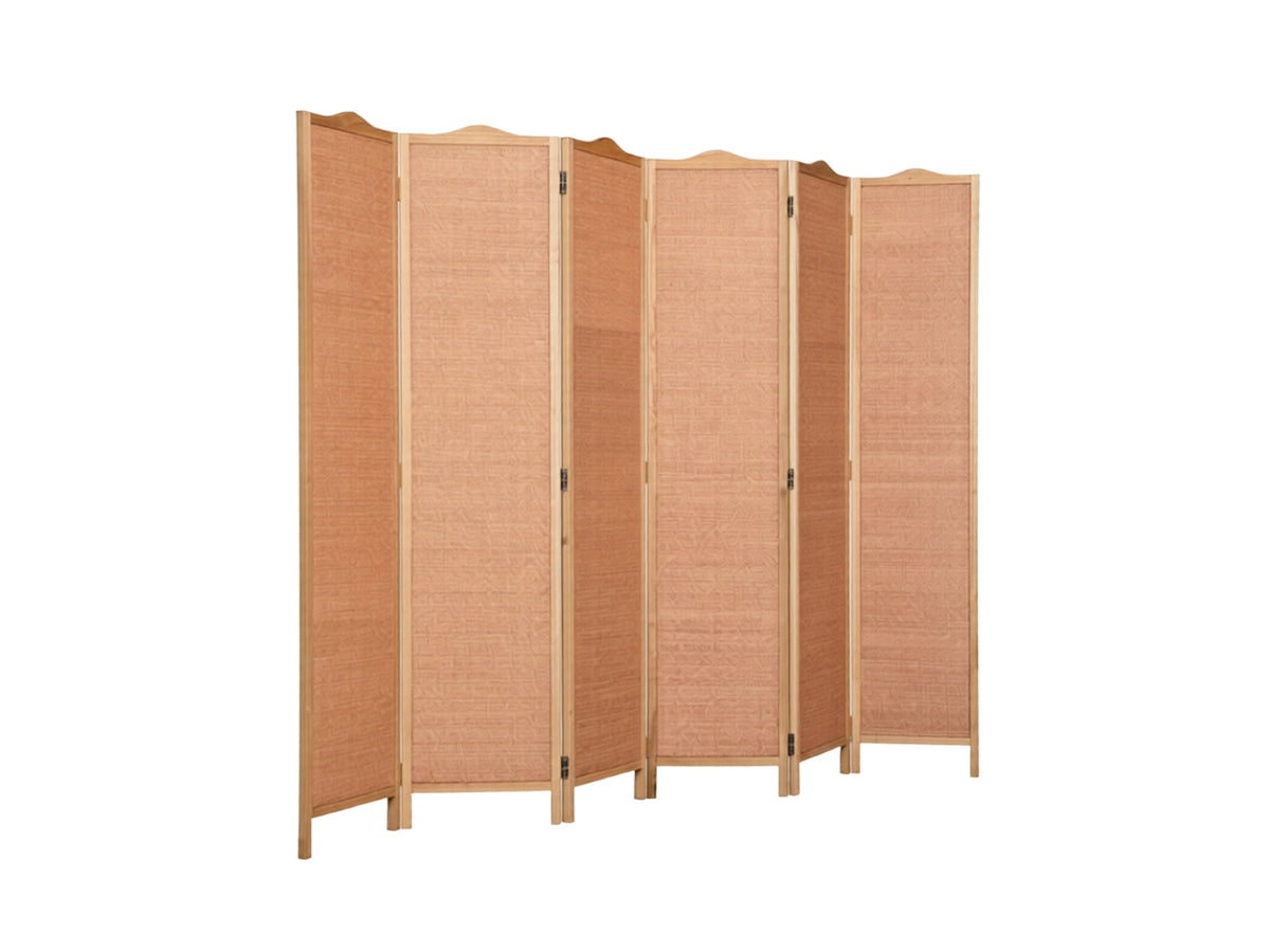 6-Panel Room Divider D S2 - Brown