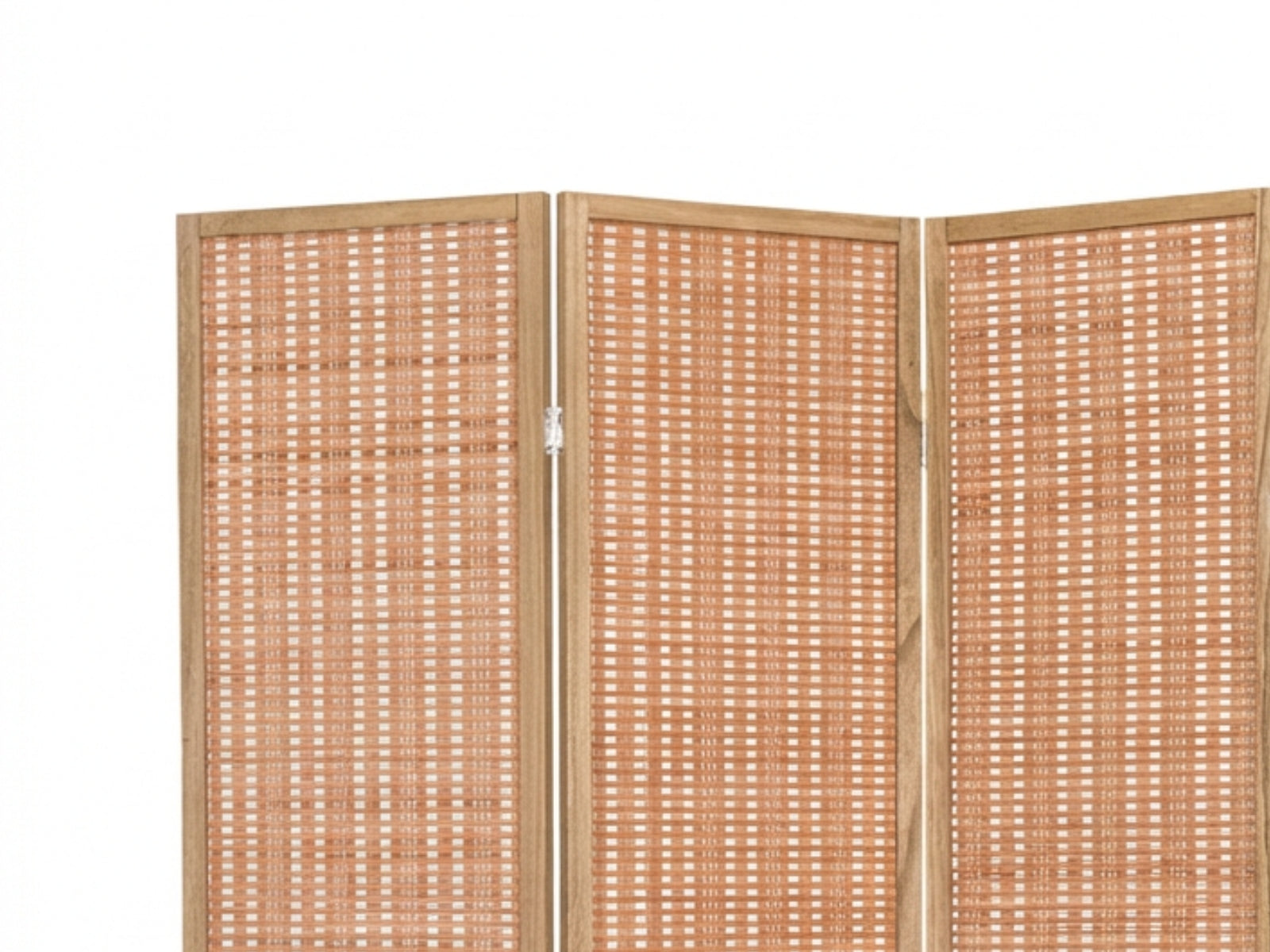 4-Panel Room Divider with Bamboo - Brown