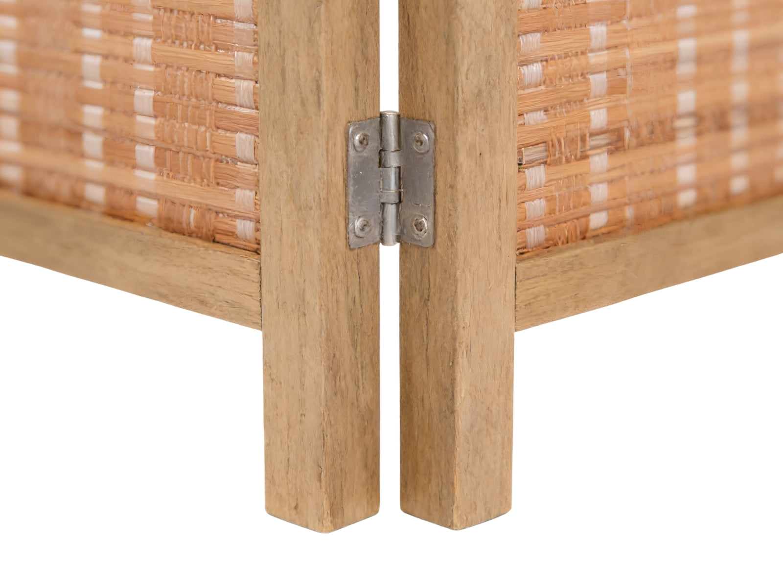 4-Panel Room Divider with Bamboo - Brown