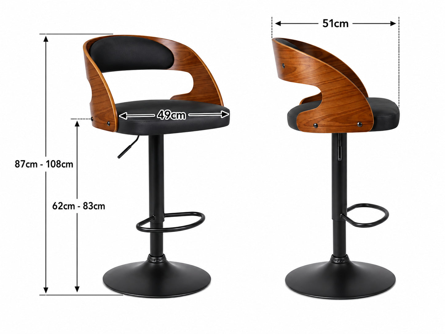 Bentwood Swivel Bar Stool