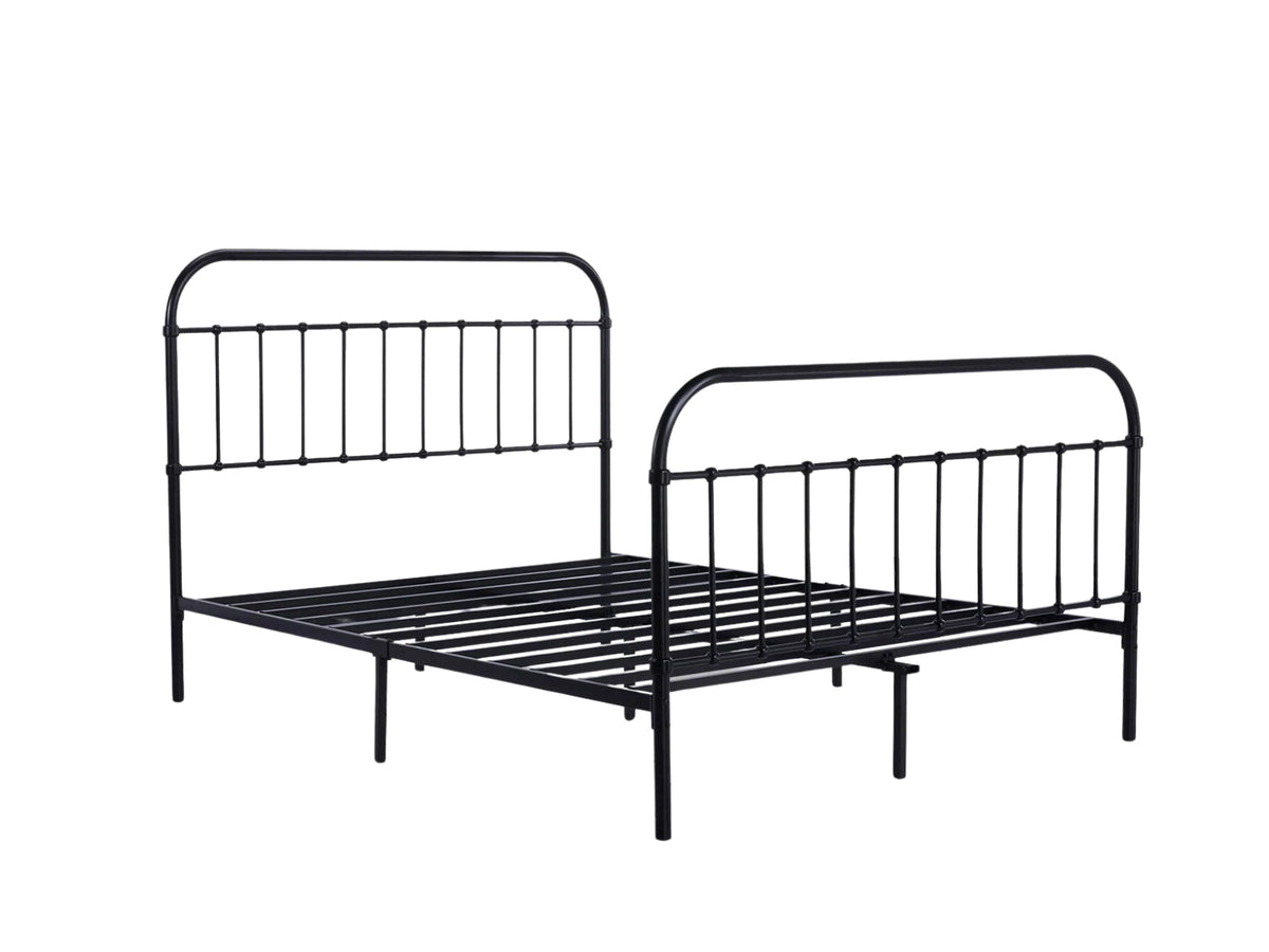 Darcy High Back Metal Bed Frame Black - King