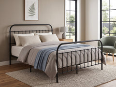 Darcy High Back Metal Bed Frame Black - King