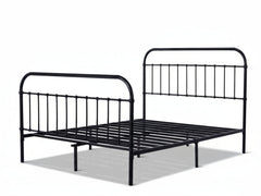 Darcy High Back Metal Bed Frame Black & MEM 23 cm Mattress - King