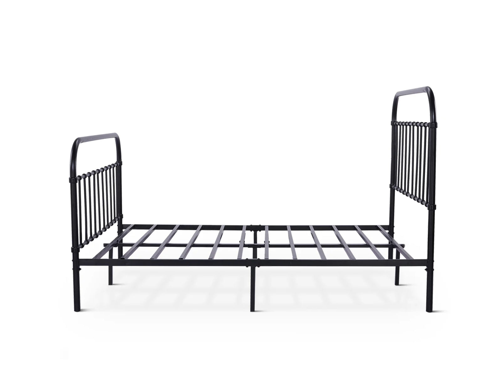 Darcy High Back Metal Bed Frame Black & Boucle22 Mattress - King