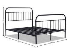 Darcy High Back Metal Bed Frame Black & Boucle22 Mattress - King
