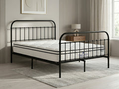 Darcy High Back Metal Bed Frame Black & Boucle22 Mattress - King