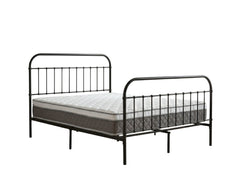 Darcy High Back Metal Bed Frame Black & MEM 23 cm Mattress - King